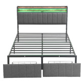 Cassington Home Brestly Upholstered Bed with LED &amp; Drawers