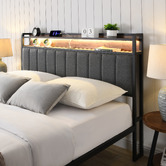 Cassington Home Brestly Upholstered Bed with LED &amp; Drawers