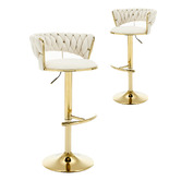 Cassington Home Lennyn Velvet Adjustable Bar Stools