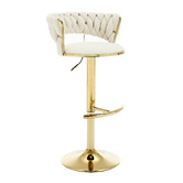 Cassington Home Lennyn Velvet Adjustable Bar Stools