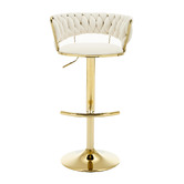 Cassington Home Lennyn Velvet Adjustable Bar Stools
