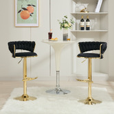 Cassington Home Lennyn Velvet Adjustable Bar Stools