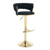Cassington Home Lennyn Velvet Adjustable Bar Stools