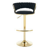 Cassington Home Lennyn Velvet Adjustable Bar Stools
