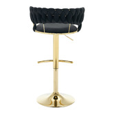 Cassington Home Lennyn Velvet Adjustable Bar Stools