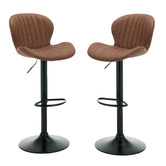 Cassington Home Presley Faux Leather Adjustable Bar Stools