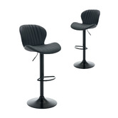 Cassington Home Presley Faux Leather Adjustable Bar Stools