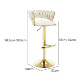 Cassington Home Lennyn Velvet Adjustable Bar Stools