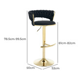 Cassington Home Lennyn Velvet Adjustable Bar Stools