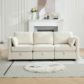 Cassington Home Juno 3 Seater Upholstered Sofa with Storage