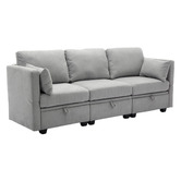 Cassington Home Juno 3 Seater Upholstered Sofa with Storage