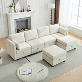 Cassington Home Juno 4 Seater Modular Sofa &amp; Ottoman Set