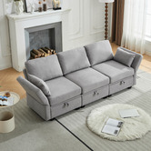 Cassington Home Juno 3 Seater Upholstered Sofa with Storage