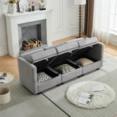 Cassington Home Juno 3 Seater Upholstered Sofa with Storage