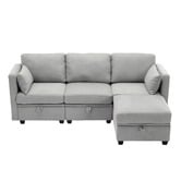 Cassington Home Juno 3 Seater Modular Sofa &amp; Ottoman Set
