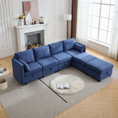 Cassington Home Juno 4 Seater Modular Sofa &amp; Ottoman Set