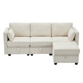 Cassington Home Juno 3 Seater Modular Sofa &amp; Ottoman Set