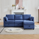 Cassington Home Juno 3 Seater Modular Sofa &amp; Ottoman Set