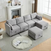 Cassington Home Juno 4 Seater Modular Sofa &amp; Ottoman Set