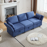 Cassington Home Juno 3 Seater Upholstered Sofa with Storage
