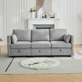Cassington Home Juno 3 Seater Upholstered Sofa with Storage