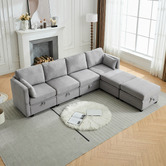 Cassington Home Juno 4 Seater Modular Sofa &amp; Ottoman Set