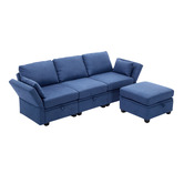Cassington Home Juno 3 Seater Modular Sofa &amp; Ottoman Set