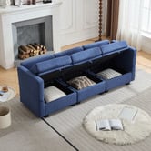 Cassington Home Juno 3 Seater Upholstered Sofa with Storage