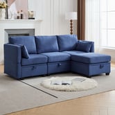 Cassington Home Juno 3 Seater Modular Sofa &amp; Ottoman Set