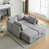 Cassington Home Juno 4 Seater Modular Sofa &amp; Ottoman Set
