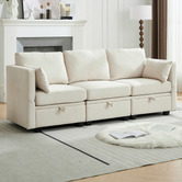 Cassington Home Juno 3 Seater Upholstered Sofa with Storage