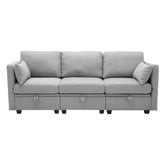 Cassington Home Juno 3 Seater Upholstered Sofa with Storage