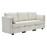 Cassington Home Juno 3 Seater Upholstered Sofa with Storage