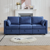 Cassington Home Juno 3 Seater Upholstered Sofa with Storage