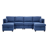 Cassington Home Juno 4 Seater Modular Sofa &amp; Ottoman Set