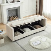 Cassington Home Juno 3 Seater Upholstered Sofa with Storage