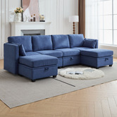 Cassington Home Juno 4 Seater Modular Sofa &amp; Ottoman Set