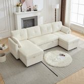 Cassington Home Fontana 4 Seater Double Chaise Sofa Bed