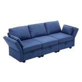 Cassington Home Juno 3 Seater Upholstered Sofa with Storage