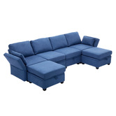 Cassington Home Juno 4 Seater Modular Sofa &amp; Ottoman Set