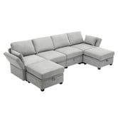 Cassington Home Juno 4 Seater Modular Sofa &amp; Ottoman Set