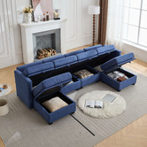 Cassington Home Juno 4 Seater Modular Sofa &amp; Ottoman Set
