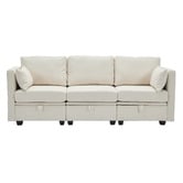 Cassington Home Juno 3 Seater Upholstered Sofa with Storage