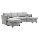 Cassington Home Juno 4 Seater Modular Sofa &amp; Ottoman Set