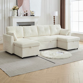 Cassington Home Fontana 4 Seater Double Chaise Sofa Bed