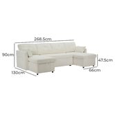 Cassington Home Fontana 4 Seater Double Chaise Sofa Bed