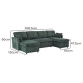 Cassington Home Fontana 4 Seater Double Chaise Sofa Bed
