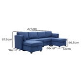 Cassington Home Juno 4 Seater Modular Sofa &amp; Ottoman Set