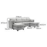 Cassington Home Juno 4 Seater Modular Sofa &amp; Ottoman Set
