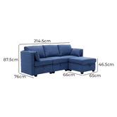 Cassington Home Juno 3 Seater Modular Sofa &amp; Ottoman Set